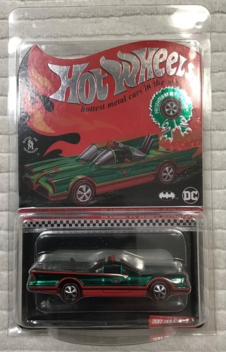 HOT WHEELS RLC RARE HOLIDAY BATMAN CLASSIC 1966 TV SERIES RED & GREEN BATMOBILE