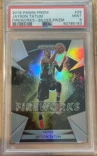 2018 Panini Prizm Fireworks #26 Jayson Tatum Silver Prizm PSA 9 MINT Celtics