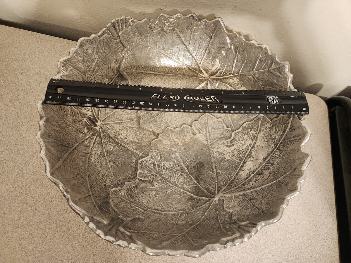 Martha Stewart Collection Park Leaves Large 12 martha-stewart-collection-park-leaves-large-12-aluminum-salad-bowl-mint-unused-ebay