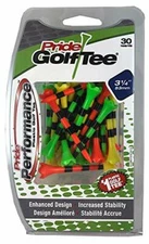 Pride Golf Tee Pride Plastic Striped Golf Tees (Pack of 30), 3-1/4", Fruit Mix