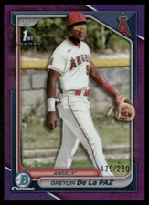 2024 Bowman Chrome Prospects Purple Refractor 179/250 Greylin De La Paz GS1