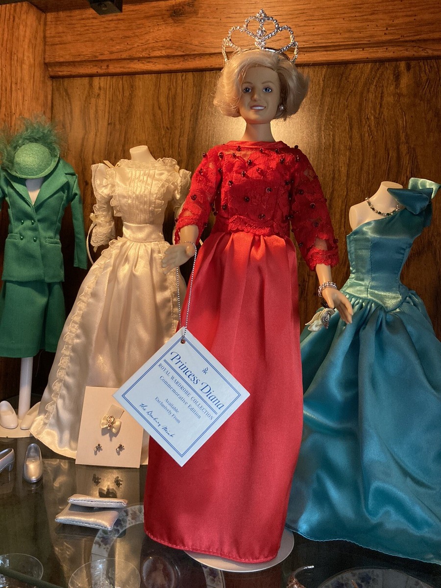 princess diana porcelain doll red dress Barbie Danbury Mint Princess Diana Doll Red Dress Lady Diana Porcelain Doll  Danbury Mint DIANA PRINCESS