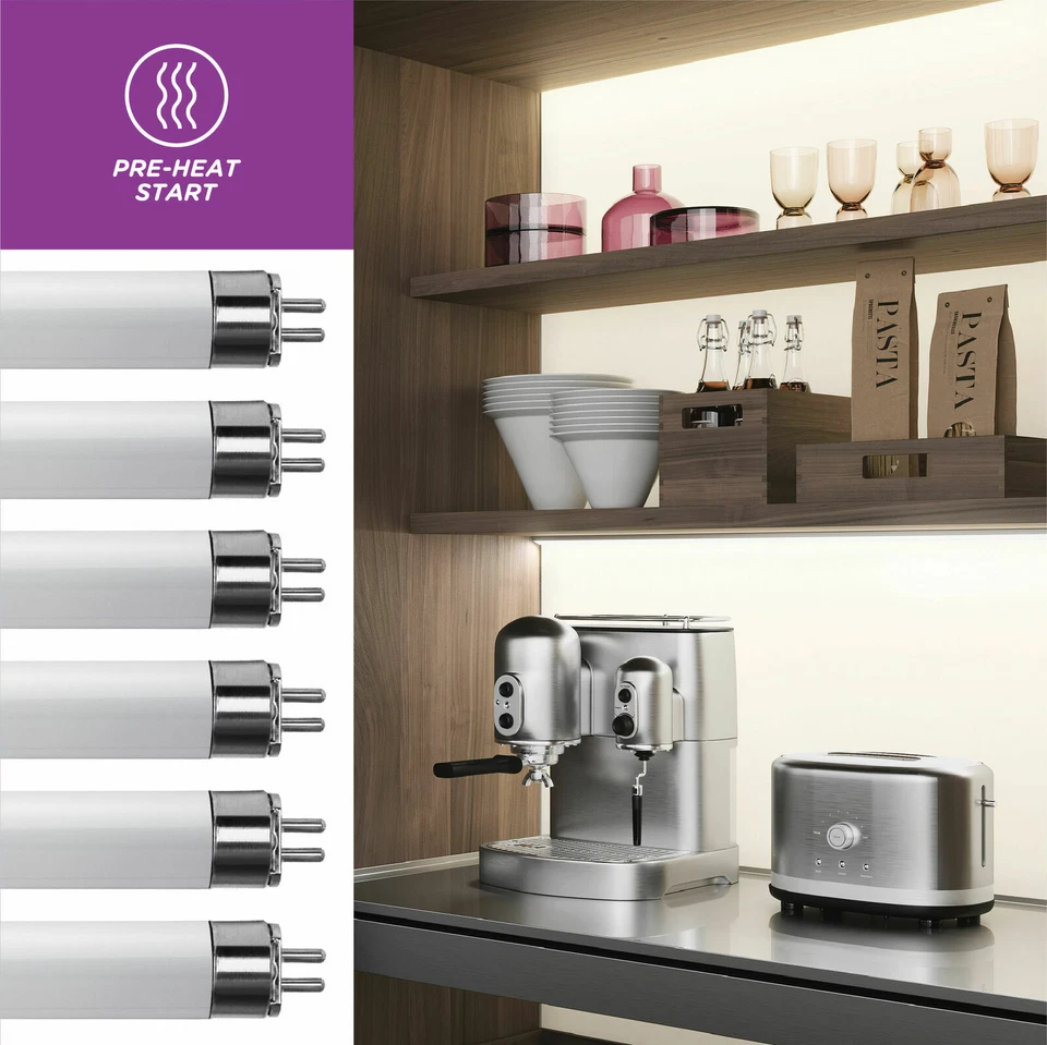 Paquete de 6 tubos fluorescentes F13T5 21" 13W vatios mini bi 2 pines G5 3000K blanco cálido Foto 4 de 4