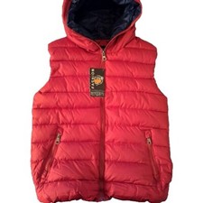 Giubbotto piumino uomo casual rosso smanicato gilet slim fit con  cappuccio