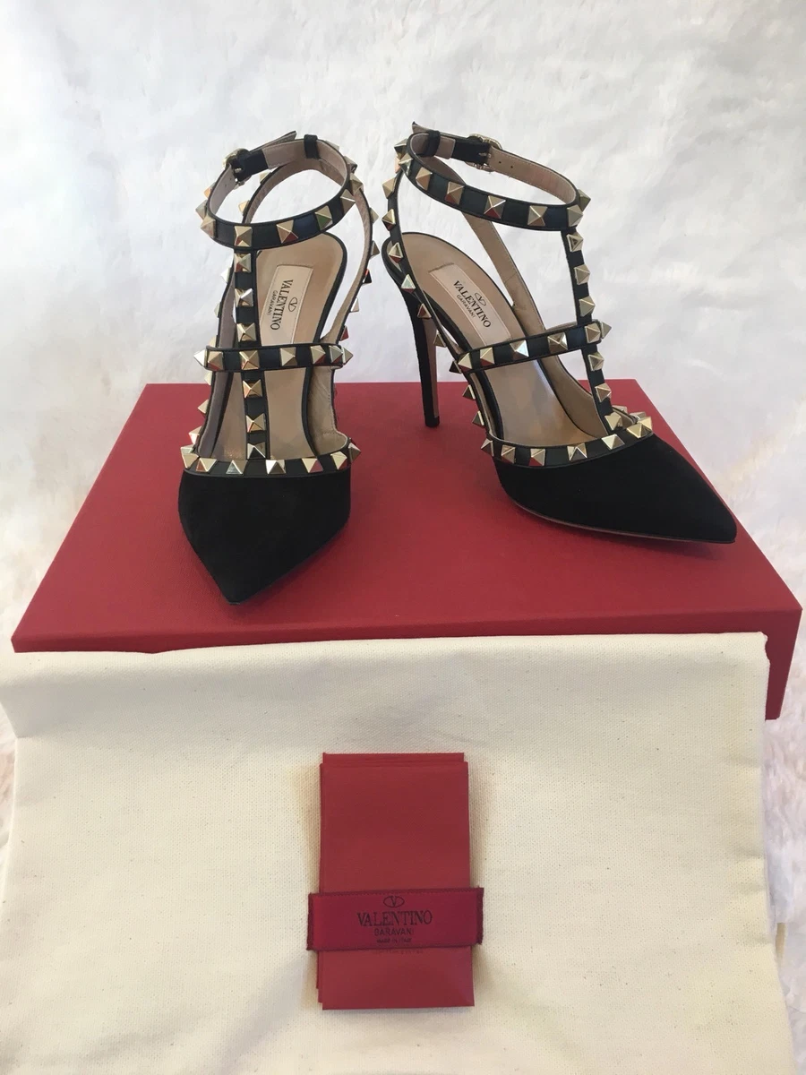 Opfattelse Hong Kong hænge Valentino Rockstud Black Suede Pumps in Sz 35.5 $995 | eBay