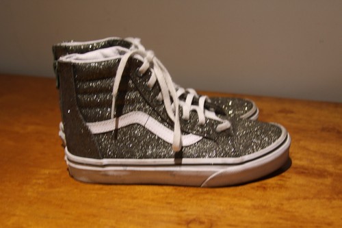 Scarpe da ginnastica VansSK8-HI oro metallizzato posteriore con cerniera USA per bambini taglia 2,5 - Foto 2 di 10