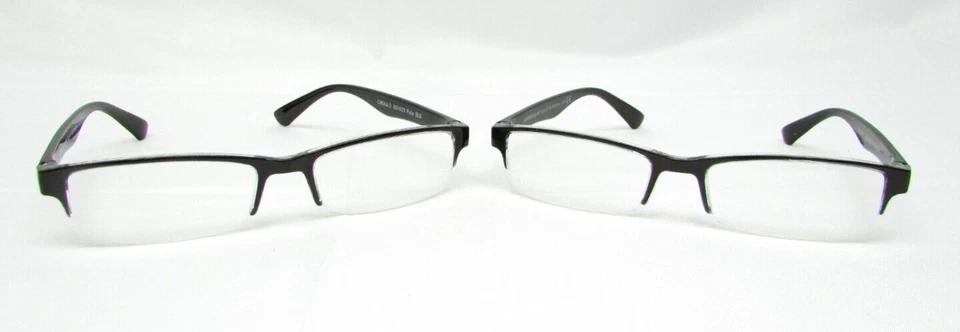 Paquete de 2 gafas de lectura Foster Grant de media llanta PETE BLK 52/17-138 - Elige dioptrías Foto 2 de 4