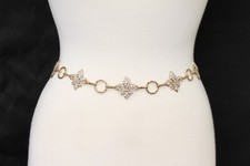 Women's Fleur de lis Gold and Silver Chain Belt