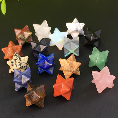 10pcs Mix Natural Quartz Crystal Mini Merkaba Star Carved Crystal Skull Healing