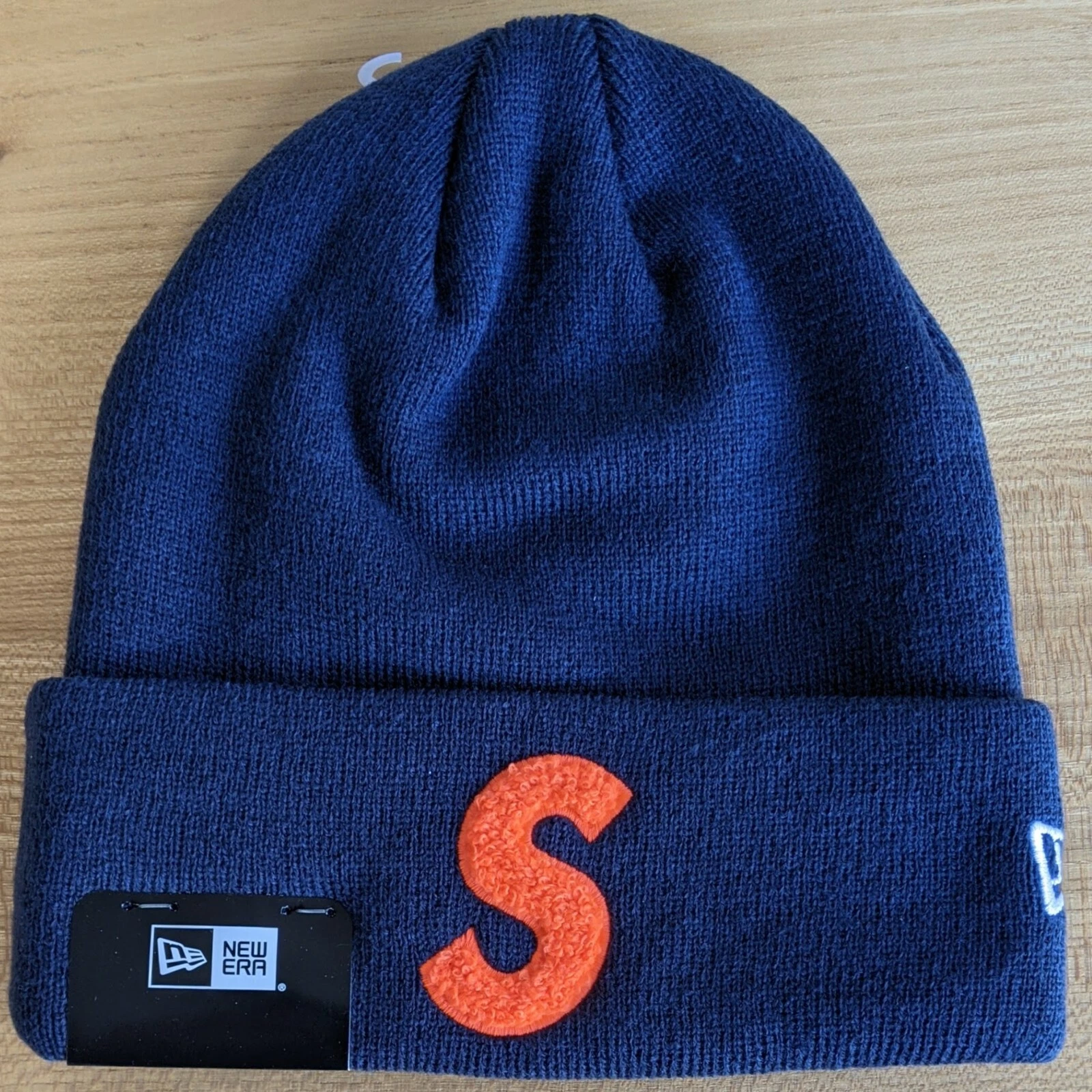 SUPREME NEW ERA S BOÎTE LOGO BONNET CHAPEAU FW19 ORANGE MARINE DEADSTOCK 