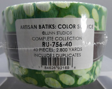 Robert Kaufman Roll Up/Jelly Roll - Batiks - Color Source RU-756-40 NEW b2