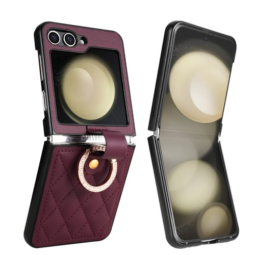 For Samsung Galaxy Z Flip 6 5 4 3 Diamond Ring Case Leather Phone Cover Hot Girl - Zdjęcie 17 z 24