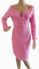 HOUSE OF BANDAGE Womens SZ M PINK OFF THE SHOULDER BANDAGE DRESS STRETCH TO FIT
