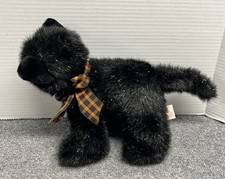 Russ Berrie Burnside Black Cat 9" Plush Stuffed Animal Orange Sparkle