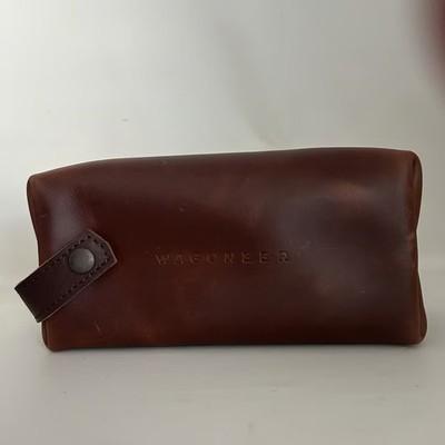 Rustico Wagoneer Leather Toiletry Bag Dopp Kit Brown Jeep Travel Case Made in