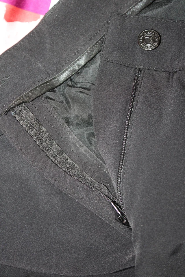 Pantalones de vestir negros para mujer Cambio con botones entrepierna de poliéster talla 30 32 Foto 4 de 4