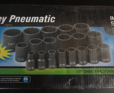 Grey Pneumatic Corp 1319D 1/2'' Drive Deep Length Fractional Master Set - 19 PC