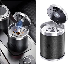 Car Ashtray with Lid, Detachable & Portable Stainless Steel Smokeless Ashtray...