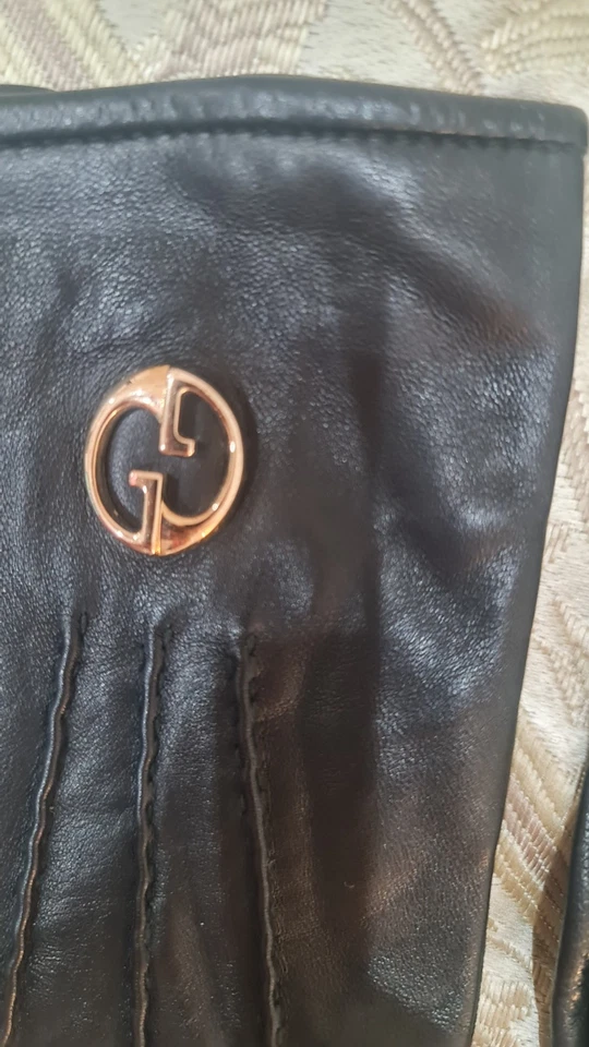 Authentic Gucci Lamb Black Gloves 1973 Collection Size 7 Made In Italy - Image 3 of 4