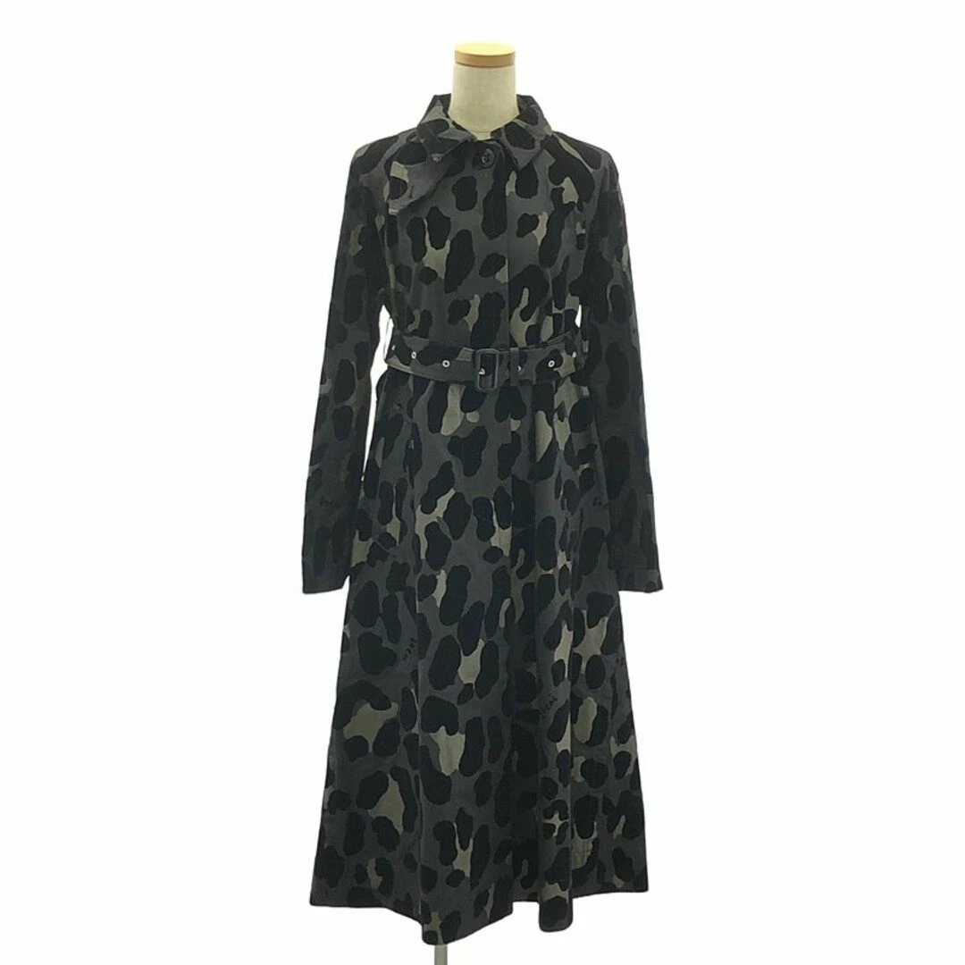 Trench coat Sacai Sakai leopardato schiena plissettato commutabile 1 nero grigio usato0