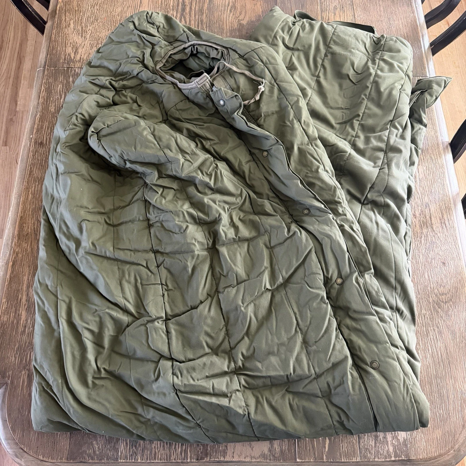 Intermediate Cold Weather Sleeping Bag Synthetic Filled Hooded Green Army