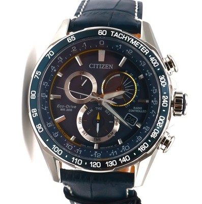 Citizen CB5918-02L Men's PCAT Atomic Time Perpetual Calendar Leather Band Watch