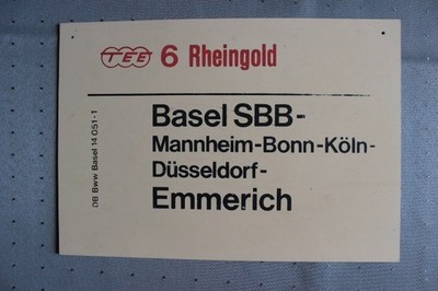 Zuglaufschilder 7 Stück Rheingold/Breisgau/ Nymphenburg + weitere