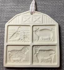 Vintage PAMPERED CHEF Stoneware Farmyard Friends Cookie Press 1994 Made In USA