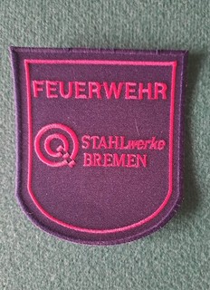 Ärmelabzeichen Patch Feuerwehr Werkfeuerwehr Stahlwerke Bremen SELTEN