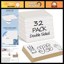 32 Pack Mini Dry Erase Boards 9"x12" Double Sided Lined Whiteboards for Kids Cla