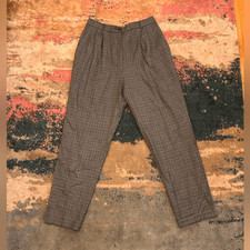 Vintage Gray Plaid Women's Pants