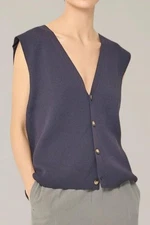 Grade & Gather summer sweater vest CARBON