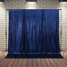 Sequin Backdrop Curtain Glitter NonTransparent Navy Blue Photography 6x8 FT