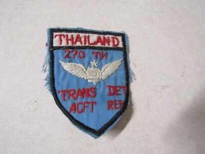 MILITARY PATCH SEW ON OLD VIETNAM ERA THAILAND 270TH TRANS DET ACFT REP