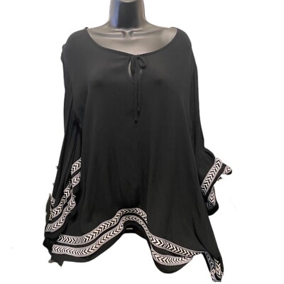 Forever 21 Boho Kimono Style Aztec Chevron Black and White