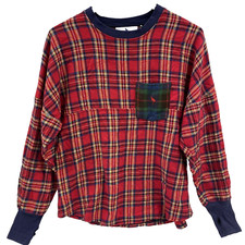 Down South Small Plaid Long Sleeve Shirt has Thumbholes made in USA cotton comfy