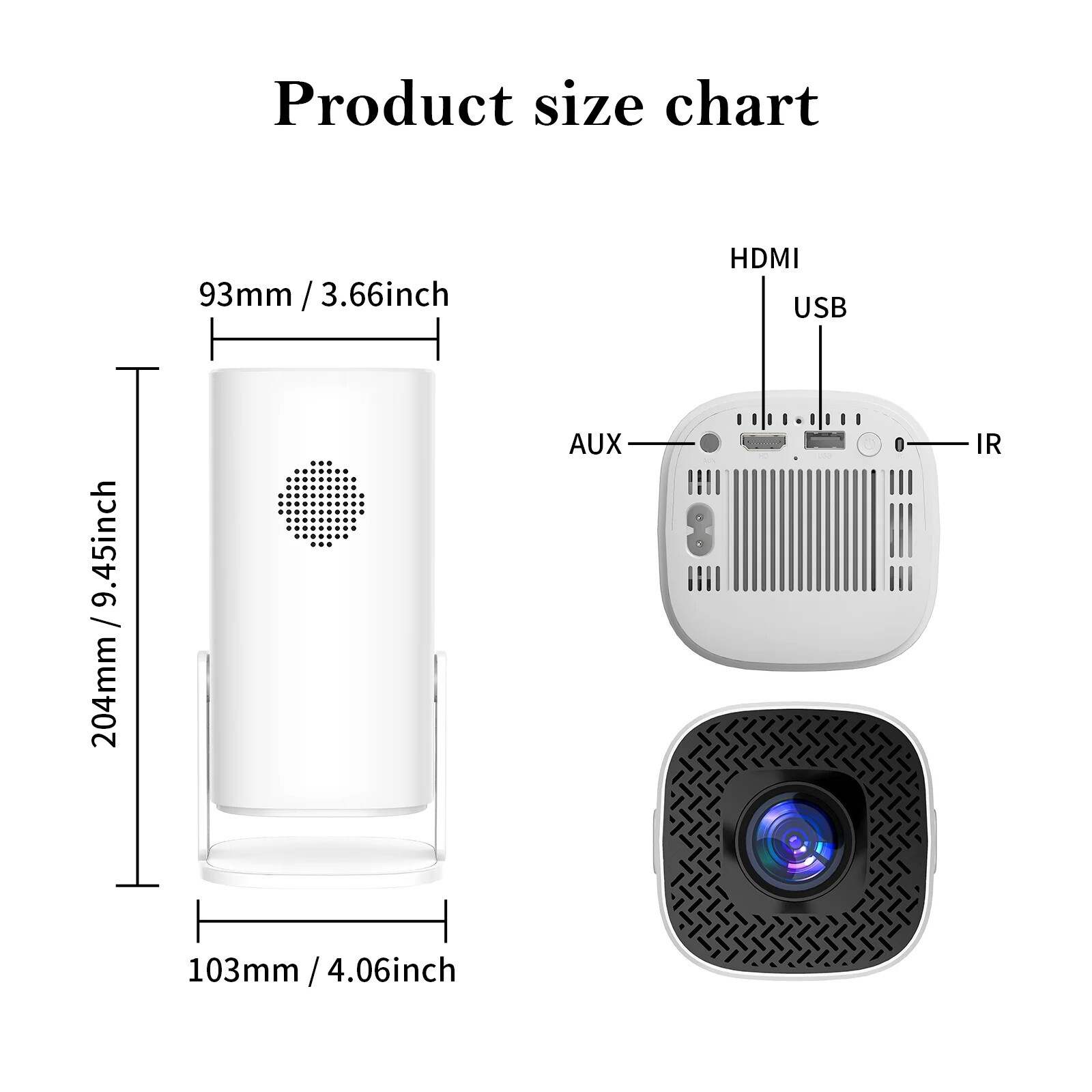 Vidéoprojecteur Android 11 intelligent doté du Bluetooth 2.4G pour grand écran