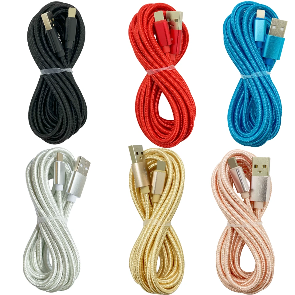 Braided 10Ft USB Fast Charger Cable For iPhone 12 11 7 8 6 XR SE 5 Charging Cord - Image 2 of 4