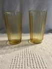 Vintage Amber Spruce wood Honey Gold Water Glasses 2 Available