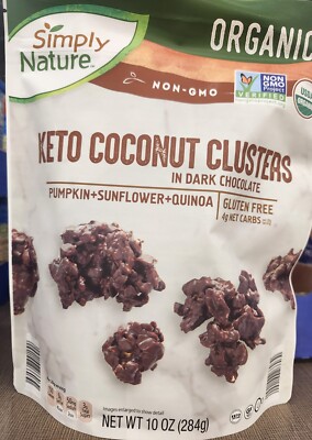 Organic Keto Coconut Clusters - 10 oz ( Dark Chocolate)