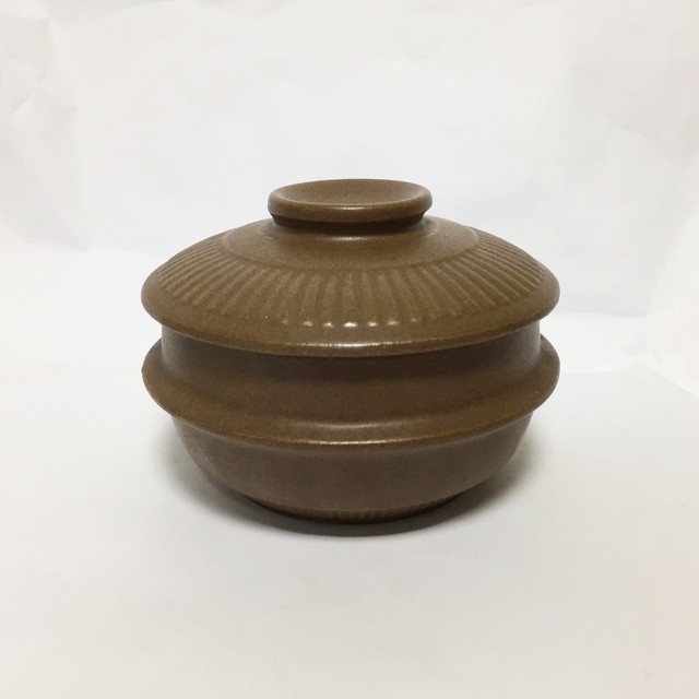 Korean Pottery Pot Earthenware Clay Bowl With Lid Ttukbaegi 5.5" 14cm