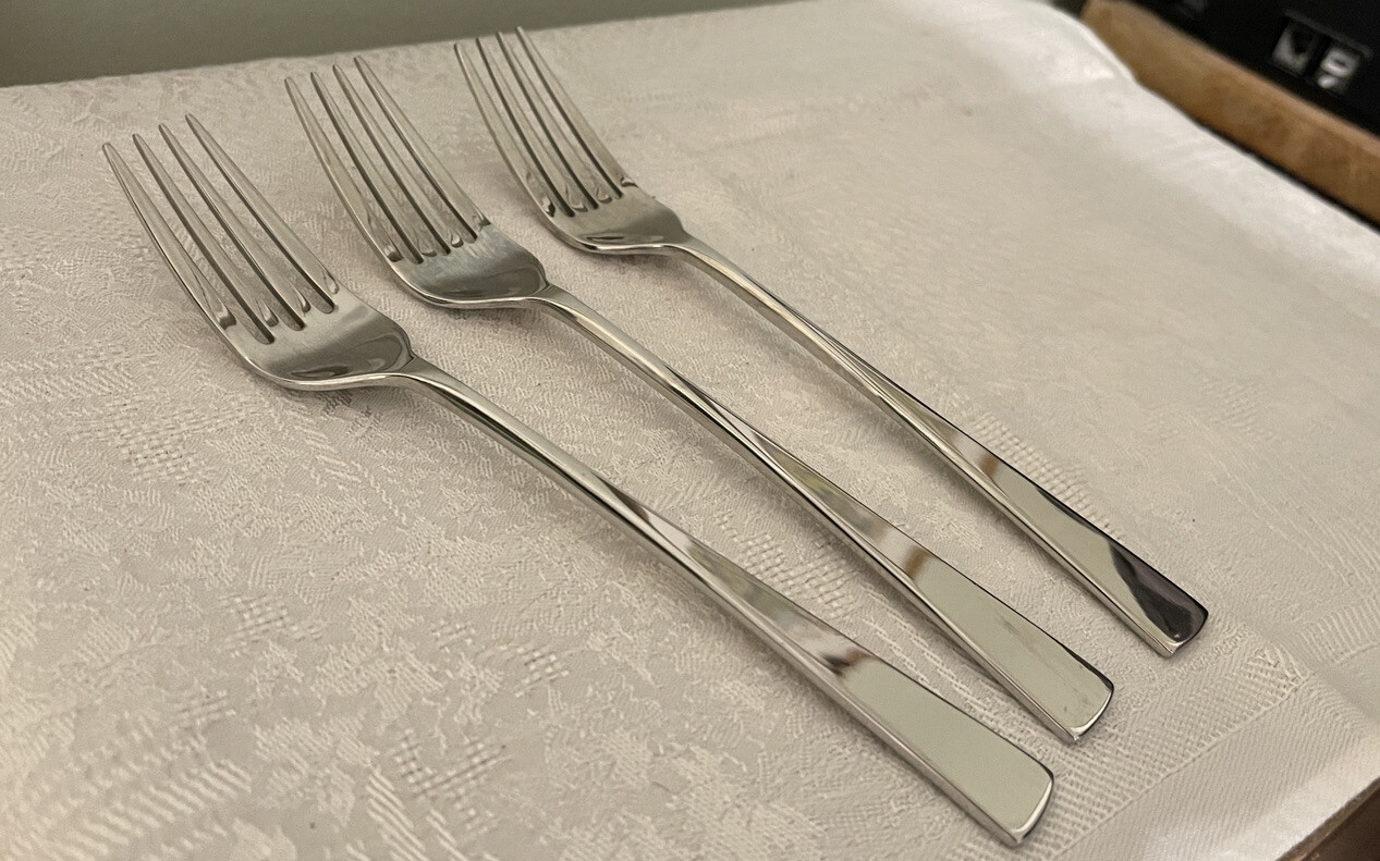Mikasa LUCIA Stainless Glossy Flatware Silverware Set Of 3 Salad Forks