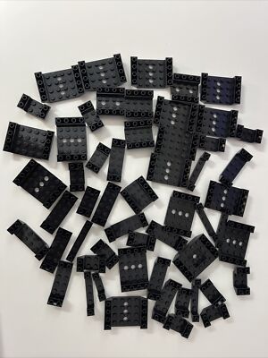 LEGO LOT BLACK 54 PCS SLOPE INVERTED BRICKS 4X6 1X6 VARIETY BUILDING PIECES