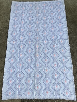 HUCK WEAVING/ SWEDISH EMBROIDERY UNIQUE LARGE PANEL 56 X 32 Free Shipping