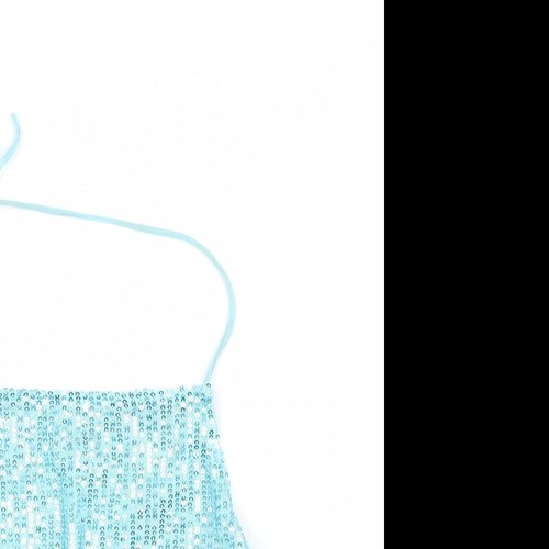 Motel Womens Blue Polyester Blend Cropped Tank Size XS Halter - Picture 4 of 12