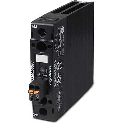1PC Crydom Inc DR2260D35V DIN SSR 600VAC/35A, 4-32VDC In, ZC, C.Conf, Screw Out