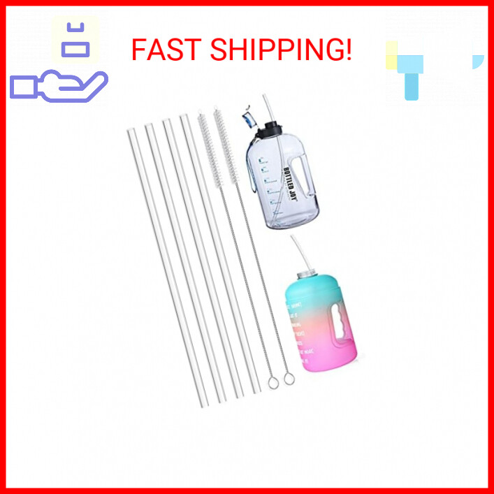 ALINK 15 inch Extra Long Reusable Clear Silicone Straws, 4-Pack Flexible Straws