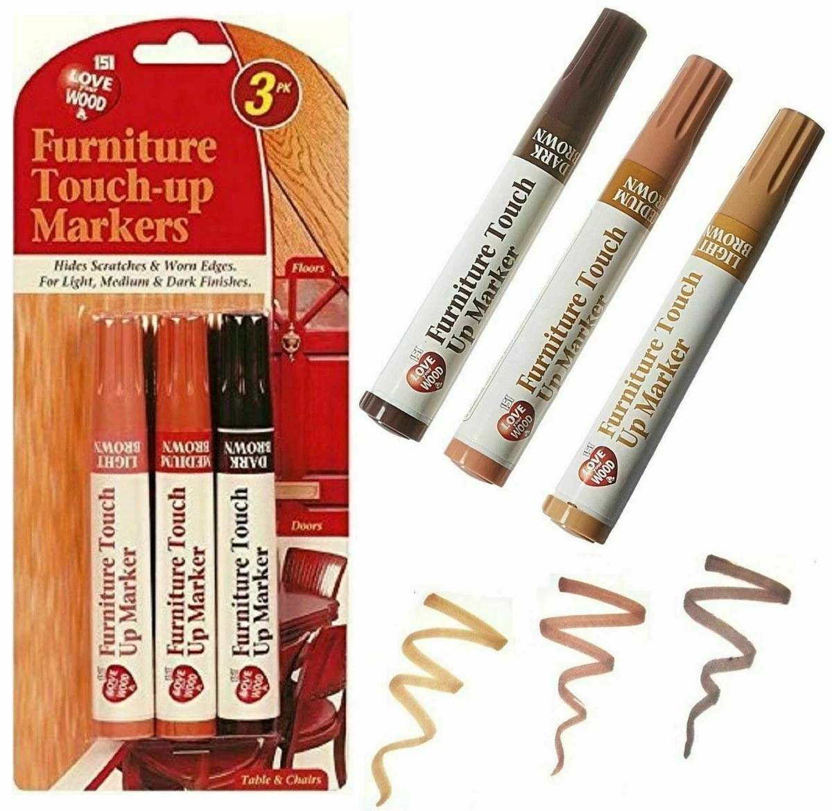 White Furniture Touch Up Pen Marker Repair Wood Floor Cabinet Laminate  Scratches : : Health