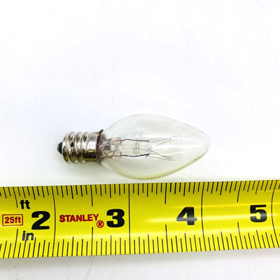 Box of 25 C7 Bulbs 130V 5W Clear Nickel Base Night Light etc Made In China