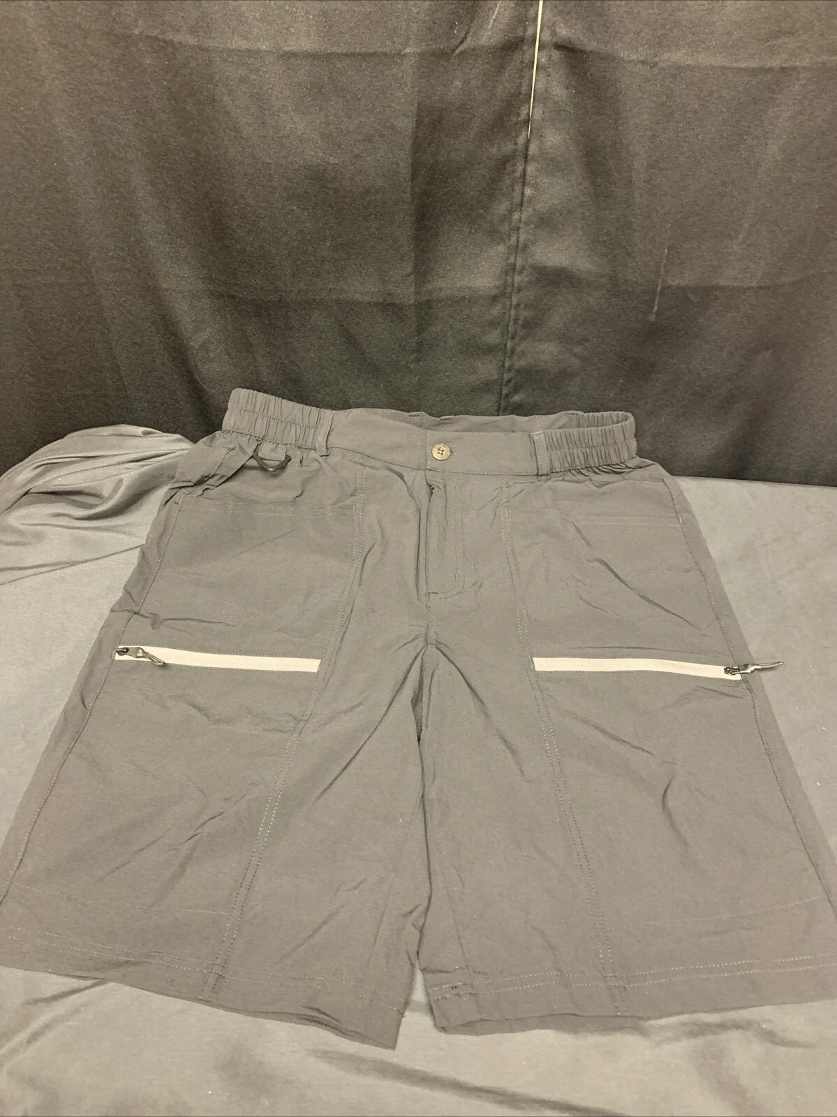 Size Small Mens Black Hiking Zipper Cargo Pockets Shorts Quick-Dry W/D Ring